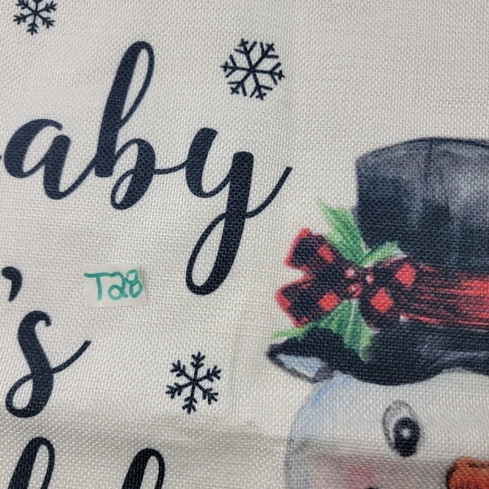 NWOT LG baby it's‎ cold outside Buffalo plaid snowman pillow case